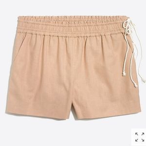 🟡J.Crew Side Tie  Pull On Linen Shorts sz M